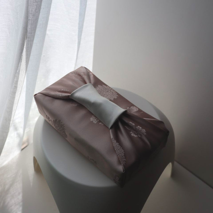 Floral Double Sided Bojagi (Light Ivory / Soft Beige)