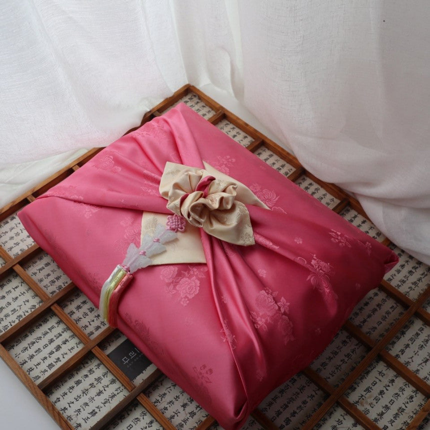 Floral Double Sided Bojagi (Deep Ivory / Pink)