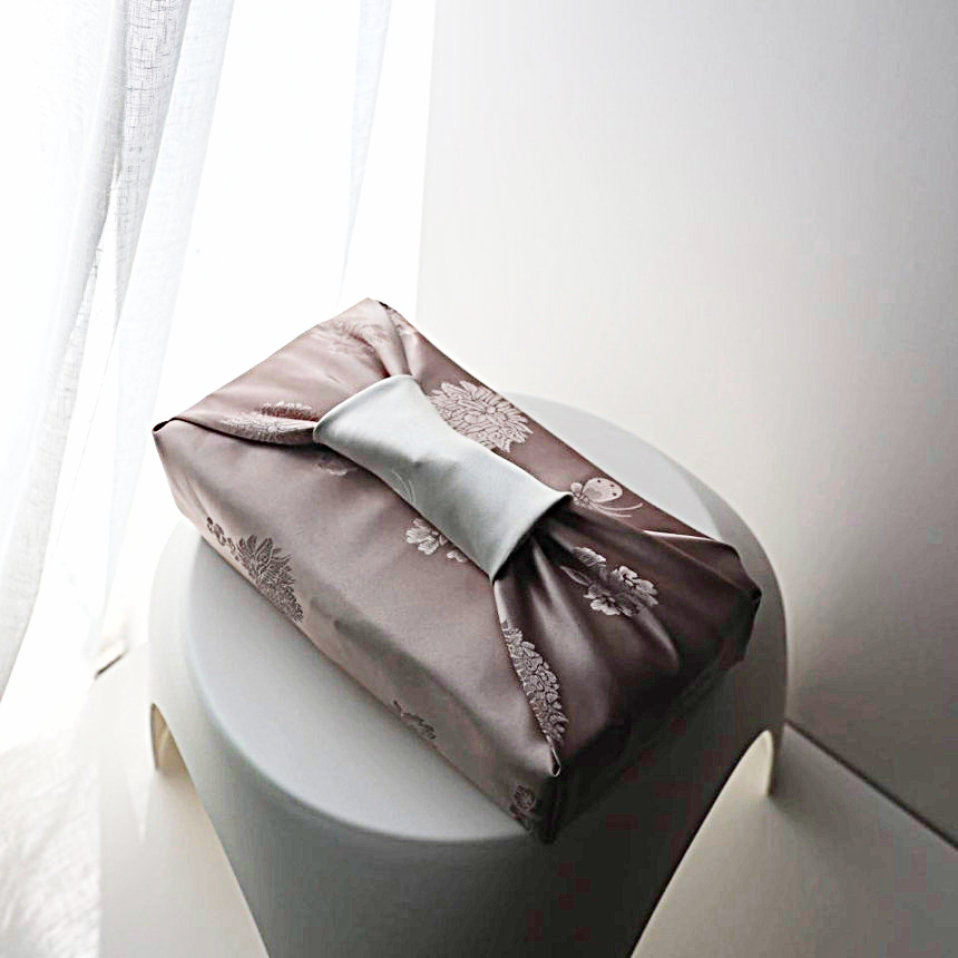 Floral Double Sided Bojagi (Light Ivory / Soft Beige)