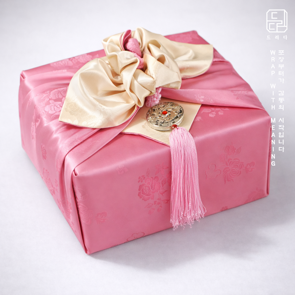 Floral Double Sided Bojagi (Deep Ivory / Pink)