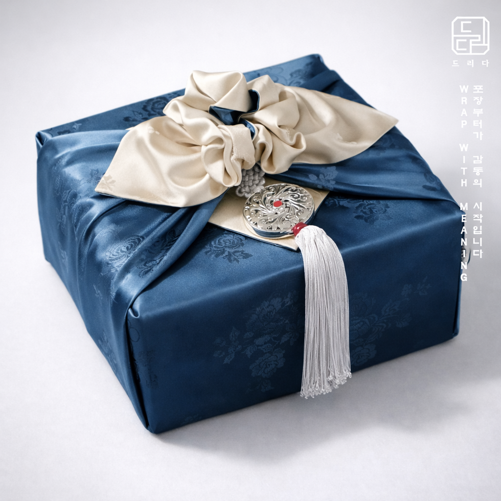 Floral Double Sided Bojagi (Deep Ivory / Emerald Teal)